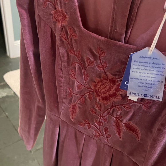 Dusty Pink Velvet Dress$170 New Y2K Gunny Renaissance Romantic Festival Boho - Picture 5 of 12